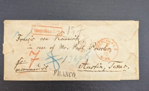 Deutschland 1872 Einschreiben Stempelloser Brief nach Austin, Texas, USA, bitte lesen - Bild 1 von 2