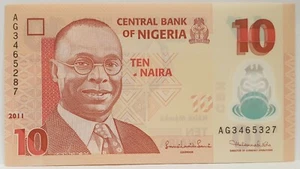 NIGERIA 2011 10 NAIRA .COLLECTOR'S MISPRINT .MIS-MATCHED SERIALS .SCARCE & UNC - Foto 1 di 2