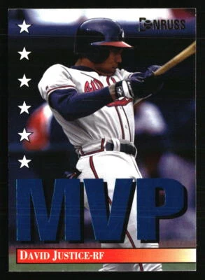 David Justice 1993 Donruss #1 Baseball Card - Image 1 of 2