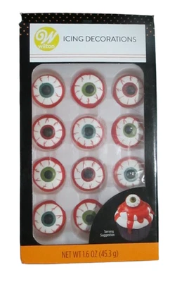 Wilton Halloween Bloodshot Candy Eyeball Icing Decoration 1.6 oz 45.3g 12/Pack - Image 1 of 4