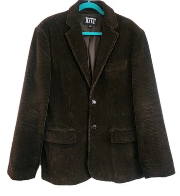 International Male Mens Corduroy Brown Jacket Sz M Button Front Coat 90s Vintage - Image 1 of 4