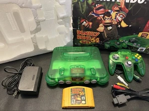Consola Donkey Kong Nintendo 64 Sistema Verde Selva Probada Con Caja Original - Imagen 1 de 22