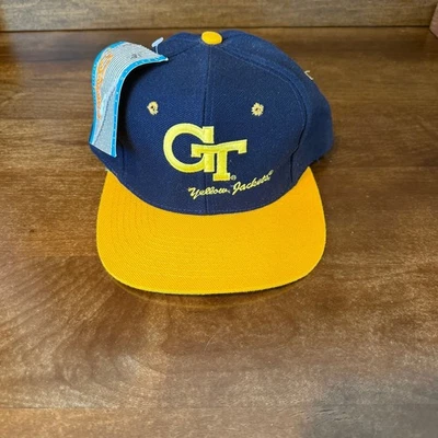 Vintage Deadstock GT Georgia Tech Yellow Jackets Snapback Hat Cap - Image 1 of 4