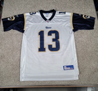 Vintage Kurt Warner St Louis Rams Jersey Large White NFL Reebok On Field #13 - Image 1 of 4