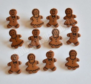 Gingerbread People / Dress It Up Christmas /  5/8" Shank Back Holiday Buttons - Picture 1 of 3