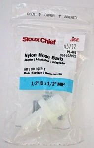 Sioux Chief 1/2" ID x 1/2" MIP Nylon Hose Barb Adapter PL-443 DISCOUNTS #93g - Picture 1 of 2