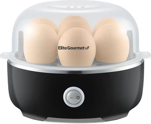 Elite Gourmet EGC115B Cocina de Huevos Fácil Eléctrica 7 Huevos Capacidad, Suave, Mediana, Har - Imagen 1 de 12