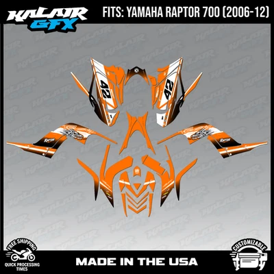 Graphics Kit for YAMAHA RAPTOR 700 (06-12) 16 MIL Blitz Series - Orange - Image 1 of 4