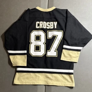 Sidney Crosby Pittsburgh Penguins NHL Hockey Black Jersey Size Youth 14/16 - Picture 1 of 3