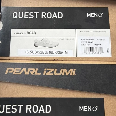 Новые мужские велосипедные туфли Pearl Izumi Quest размер 16,5 США /52 ЕС / 16 Великобритания - Изображение 1 из 4