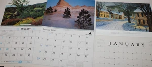 3 Pc Calendar Lot Scenic Americana Lauren Blackburn Paintings Landscapes 1990's - Picture 1 of 19