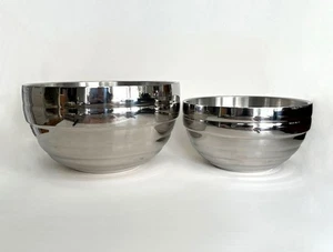 2-VOLLRATH STAINLESS STEEL DOUBLE WALL BEEHIVE BOWLS, 46592--6.9qt, 46591--3.4qt - Picture 1 of 13