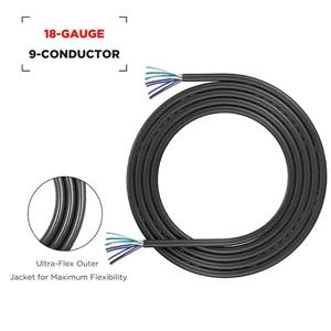 Cable de altavoz de 20 pies y 9 conductores 18 AWG CCA chaqueta ultra flexible fácil de pelar 4 canales - Imagen 1 de 6