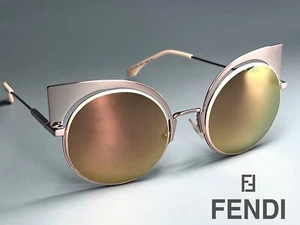 BRAND NEW FENDI 0177/S SUNGLASSES 53-135 METAL ROSE/ MIROR PINK LENSE Authentic - Picture 1 of 9