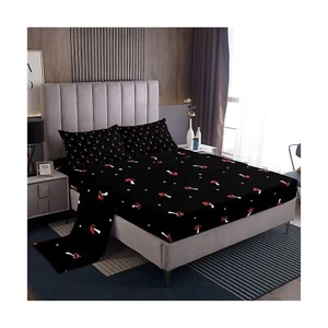 Cute Mushroom Bed Sheets King Size, Kid Cartoon Kawaii Sheet Set, Types Of Mu... - Picture 1 of 5
