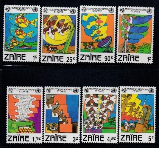 ZAIRE World Telecommunications Day MNH set - Image 1 of 1