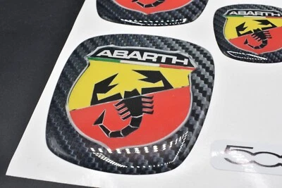 KIT STICKER FREGI STEMMI FIAT 500/PUNTO/BRAVO...  ADESIVO 3D RESINATO TUNING - Bild 1 von 4