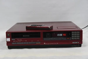 Sony Betamax SL-C35AS Beta VCR - Rare RED Colour - with Remote - Vintage Japan - Picture 1 of 18