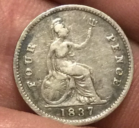 1837 Great Britain 4 Pence, William IV  KM# 723 Cover