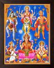 Goddess Lakshmi with Various God Printed Picture With Frame (30 X 23.5 X 1.5 cm)