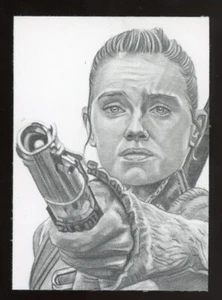 REY Star Wars ORIGINAL ART Pencil ARTIST "HARPER" SIGNED SKETCH Masterpiece 1/1 - Picture 1 of 2