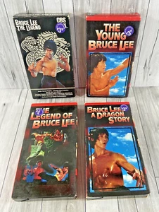 Bruce Lee Action VHS Lot of 4- The Legend, A Dragon Story, The Young, The Legend - Picture 1 of 3