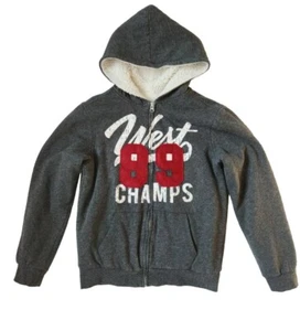 Lee Youth Boy's Large (14/16) Sherpa Lined Hooded Zip-Up Gray Jacket West Champs - Picture 1 of 13
