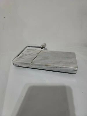 Crate And Barrel French Kitchen Marble Cheese Board with Slicer Light Gray - Image 1 of 3