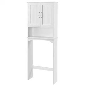 Over The Toilet Rack Bathroom Space Saver Laundry Towel Storage Organizer White - Picture 1 of 12