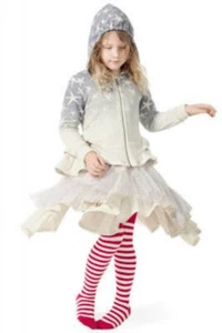 NWT Paper Wings Star Frilled Hoodied Sweatshirt SZ 12 11 13 - Picture 1 of 5