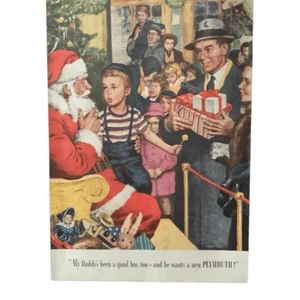 Vintage 1949 Plymouth My Daddy’s Been A Good Boy Ad Advertisement - Picture 1 of 4
