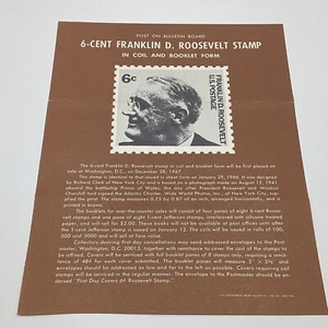 Jan 1967 6¢ Franklin D. Roosevelt Commemorative Postage Stamp FDC Advertising - Picture 1 of 4