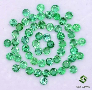 2.25 mm Natural Emerald Round Cut Lot 57 Pcs 2.88 Cts Untreated Loose Gemstones - Picture 1 of 5