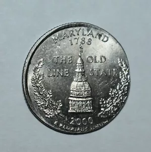 113g. RARE 2000 P MARYLAND STATE QUARTER STRUCK ON A 5 ct NICKEL BLANK, GREAT PC - Picture 1 of 4