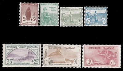 France #YT148-YT154 MNH 1917-1918 Orphelins Signed Calves [B3-B9] - Image 1 of 4