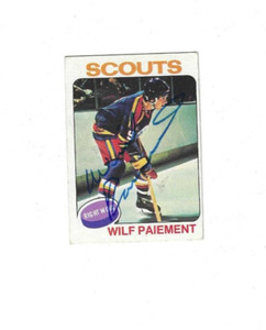 Signed Autographed WILF PAIEMENT Kansas City Scouts 1975-76 Topps Card #195 COA