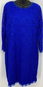 Acevog Women Size XXL Shift Bodycon Dress Blue Lace Women Cocktail 3/4 New B30 - Picture 1 of 9