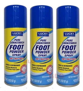 CORNSTARCH FOOT POWDER SPRAY Moisture Odor Control 2oz 100% TALC FREE ( 3 Pack ) - Picture 1 of 2