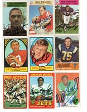 Autographed Football Cards all teams Lions 1960's-2000 some certified 15% off 4