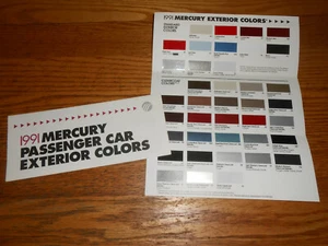 1991 MERCURY EXTERIOR COLORS / PAINT CHIPS / '91 COUGAR CAPRI GRAND MARQUIS ++ - Picture 1 of 1