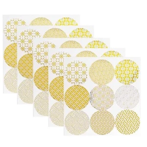 30 Sheets Decorative Gold Circle Envelope Seals Stickers Self-Adhesive Univer... - Picture 1 of 8