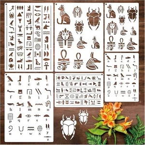 Egyptian Hieroglyphs Stencils, Ancient Egyptian Glyphs Alphabet Painting Temp... - Picture 1 of 3