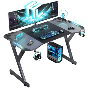 120cm Gaming Schreibtisch LED Gamer Computertisch Arbeitstisch yled12 - Bild 1 von 4