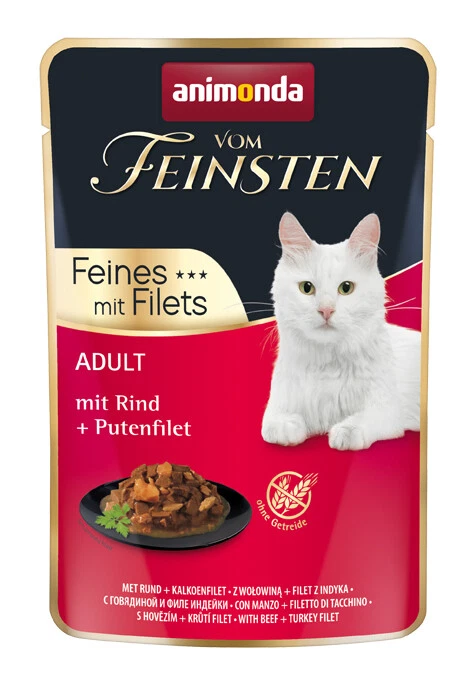 animonda Vom Feinsten Adult Feines Filets Rind Pute 18x 85 g Katze Nassfutter - Bild 1 von 1