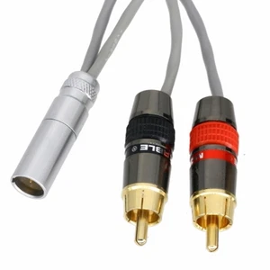 Mini-XLR 3pin TA3M to Y-type +/- RCA PHONO plug 1FT L2B2AT Insert/Splitter cable - Picture 1 of 5