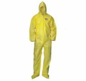 Condor Yellow Hooded Boot Coveralls Elastic Cuff Chem Suit 3XL 30LV37 NEW PPE - Picture 1 of 1
