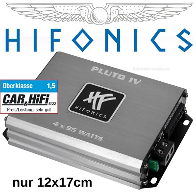 Hifonics Pluto IV 380 Watt mini 4-Kanal Verstärker digital micro Auto Endstufe - Bild 1 von 3