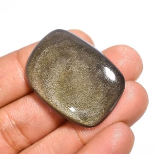 Natural Golden Sheen Obsidian Gemstone Radiant Cabochon 41.00 Cts 34X24X6 mm - Picture 1 of 6