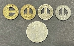 Vintage 1950’s -60’s Detroit, MI / Canada Tunnel Co. Transit Fare Token Coin Lot - Picture 1 of 8
