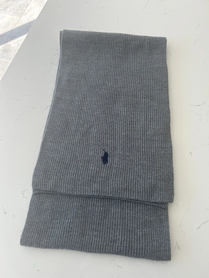 Cachecol Ralph Lauren clássico malha cabo cinza urze. 192cmx25cm - Imagem 1 de 3